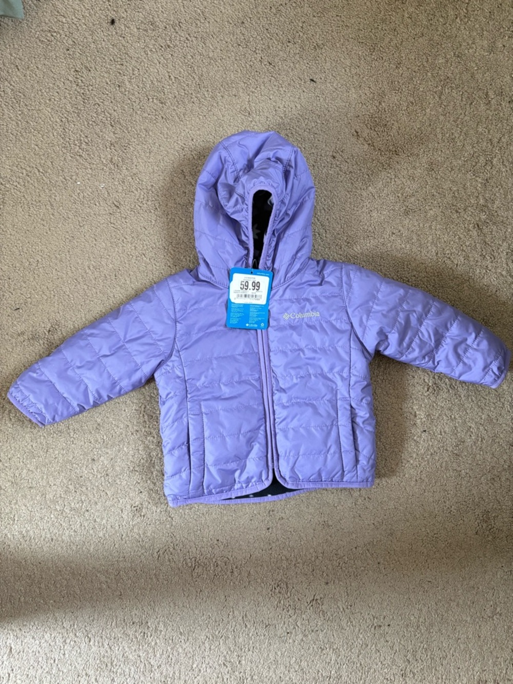 Columbia Reversible Black and Lavender Floral Fleece